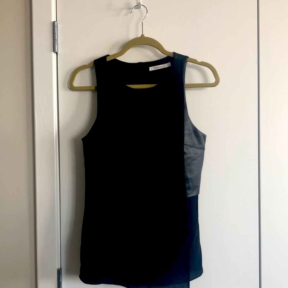 Black leather and sheer top